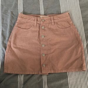 PacSun pink corduroy mini skirt